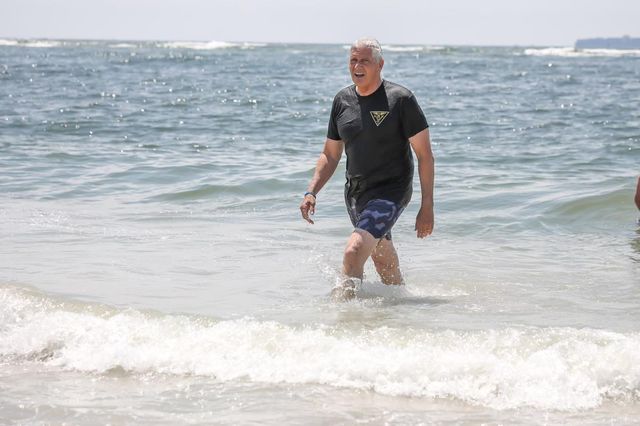 Nassau County Executive Bruce Blakeman swims at Lido Beach on Sunday, July 10th, 2022.